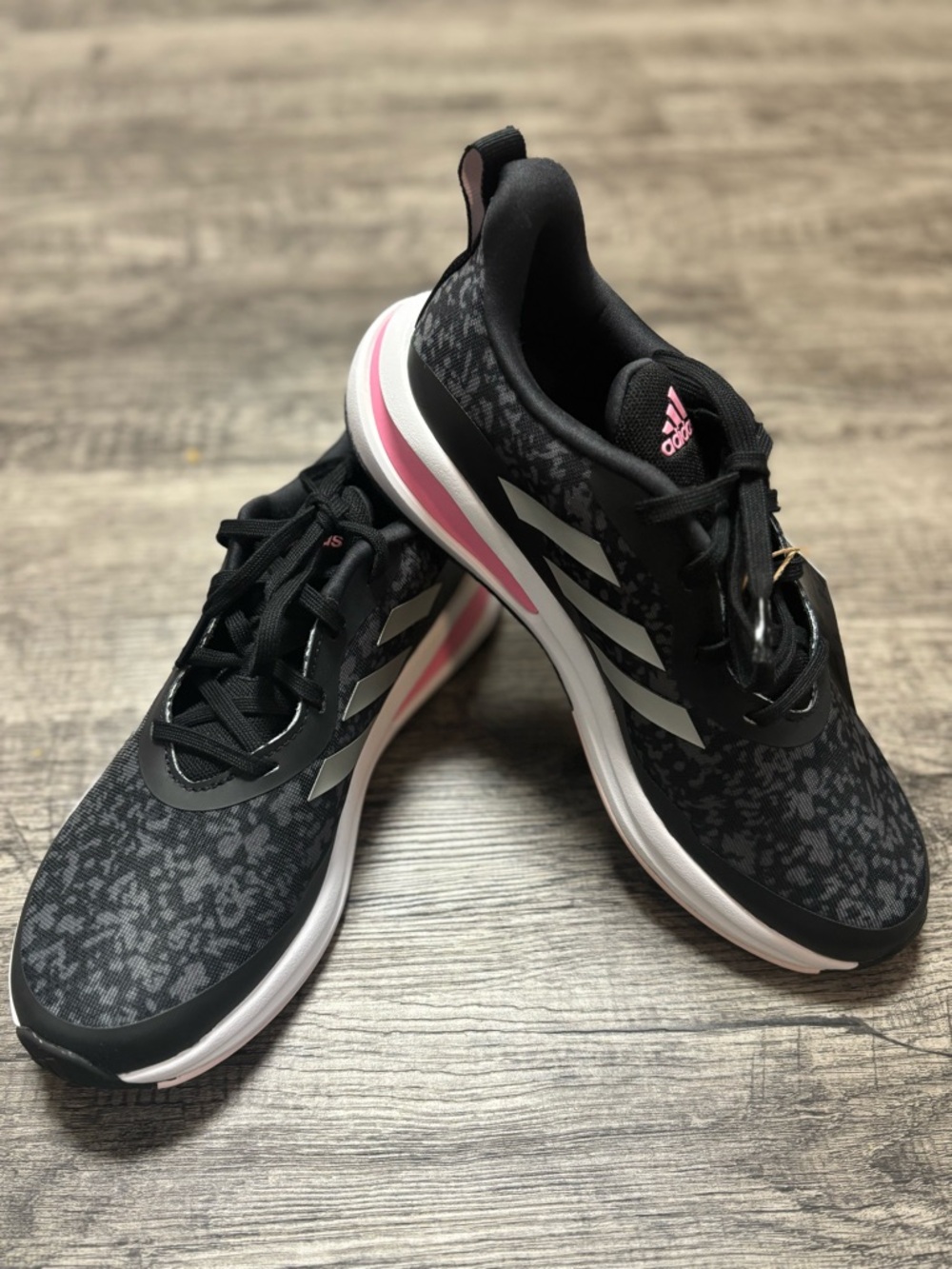 adidas Black and Pink Women's Athletic Sneakers